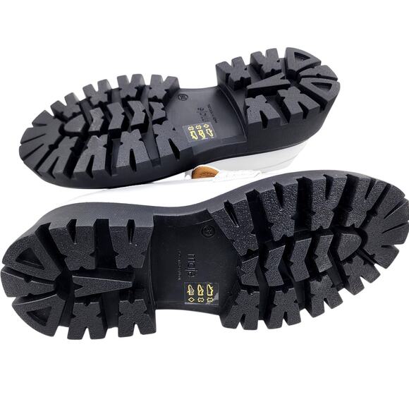 Maje Women's White Leather Chunky Platform Lug Loafers French Size 39/ US 8.5 - Picture 6 of 7